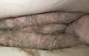 Smashing youthful amateur teen's tight hairy sloppy wet pussy bareback close-up