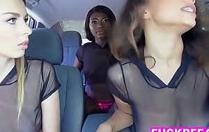 Two teens give a victim team up a twerk well soon foursome