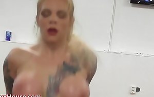 Abnormal Blonde Gets Fucked beyond everything Live TV!