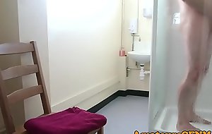 CFNM mature sucking guys cock after shower