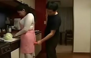 Japanese Wife and Young Boy in Larder Fun